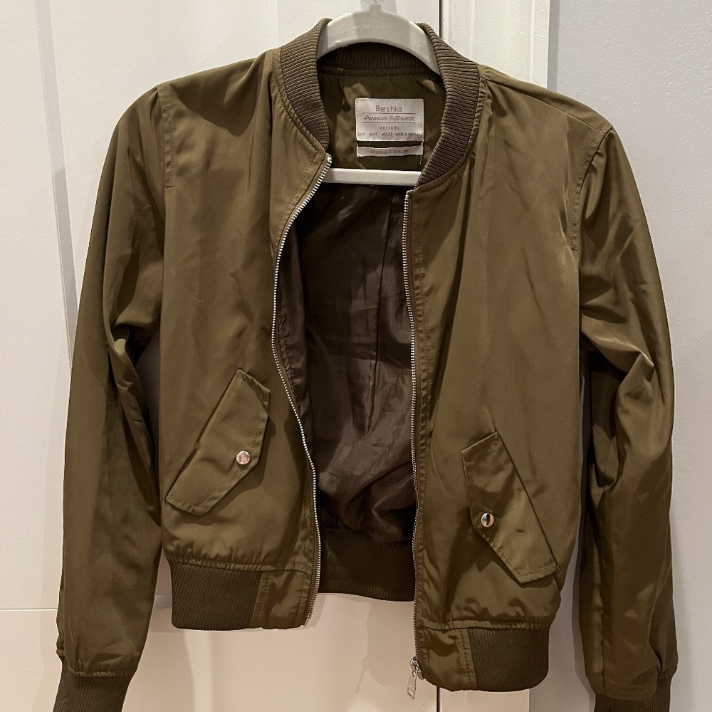 Khaki Green Bershka Jacket